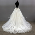 Elegant woman Long sleeve lace slit floor-length robe mariage serene gawn wedding dresses
